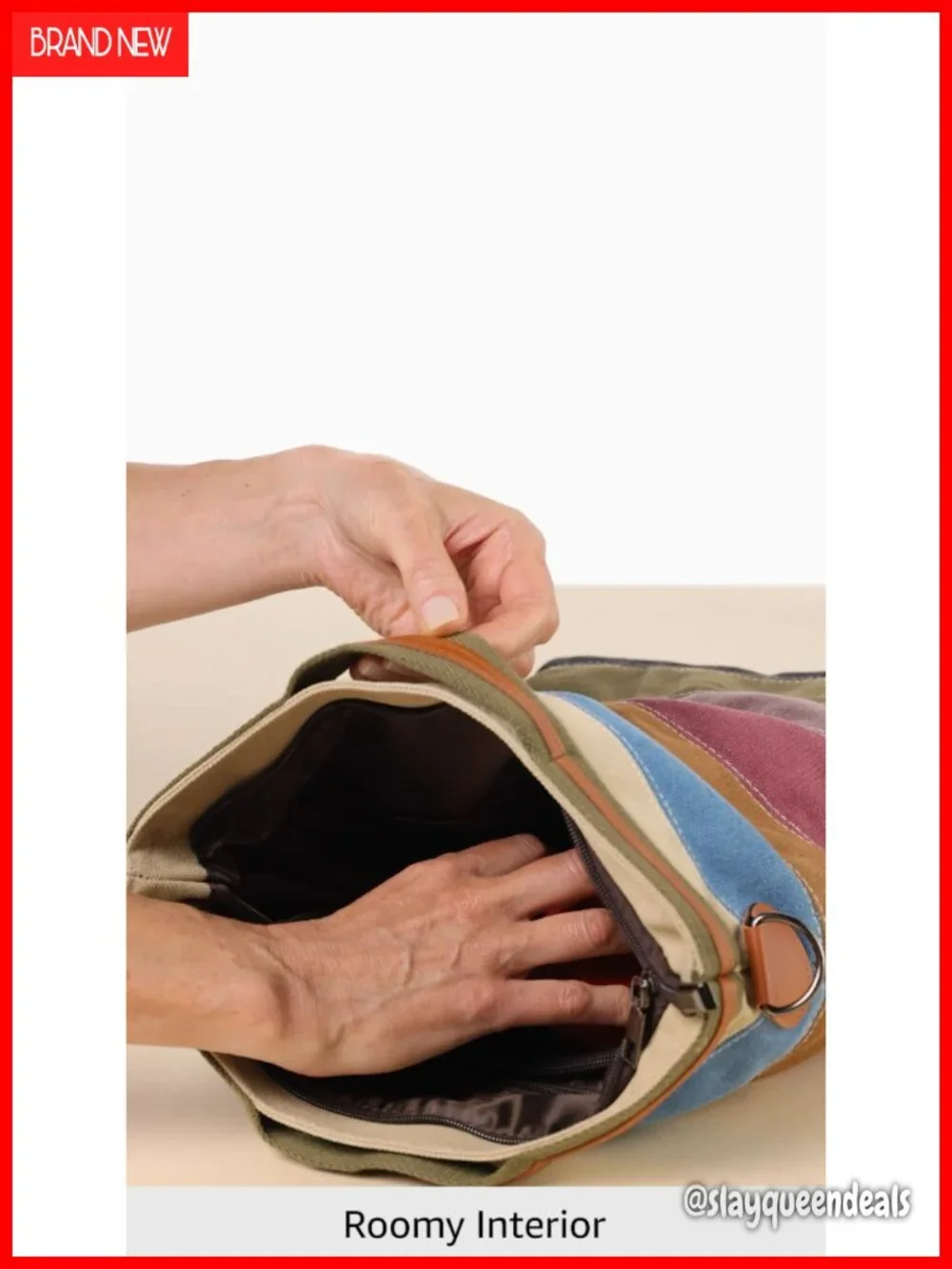 CVFAJI Canvas Hobo Handbag Multi-Color Tote Crossbody Adjustable Strap